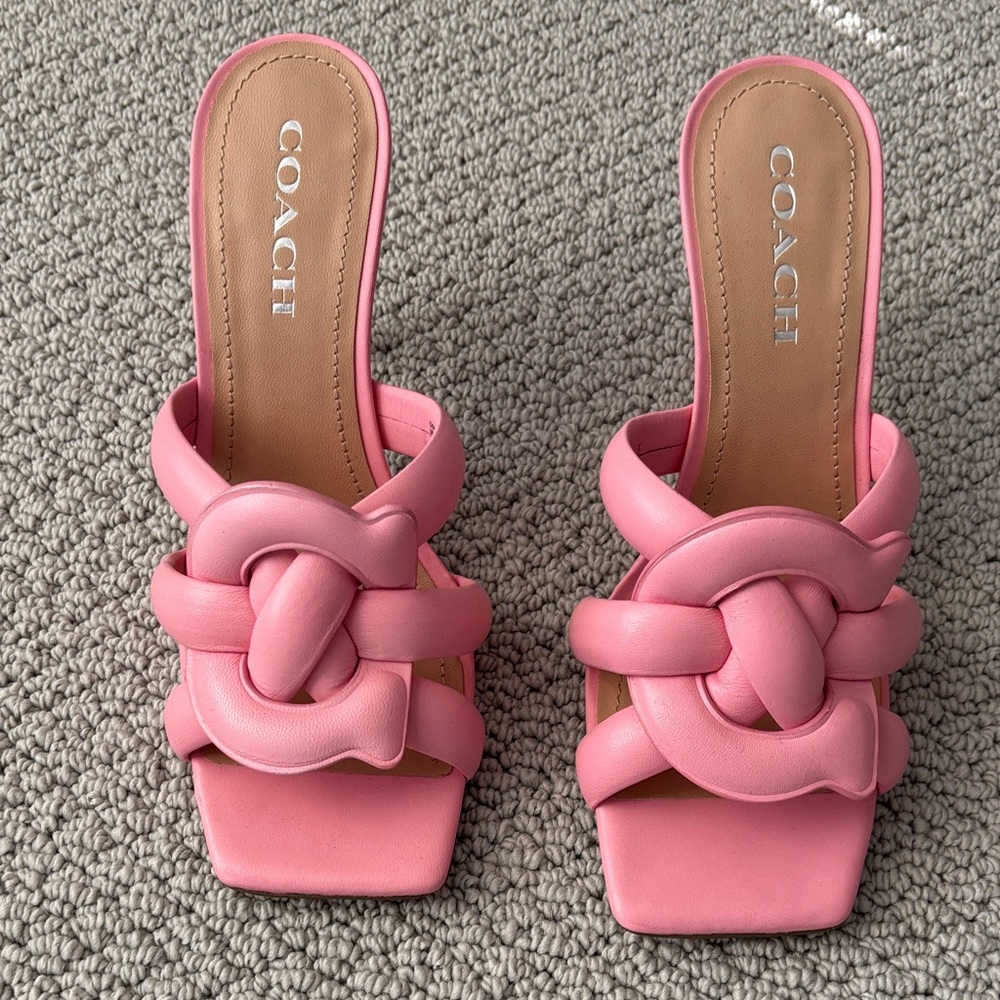 Coach Vibrant Pink Knotted Mules